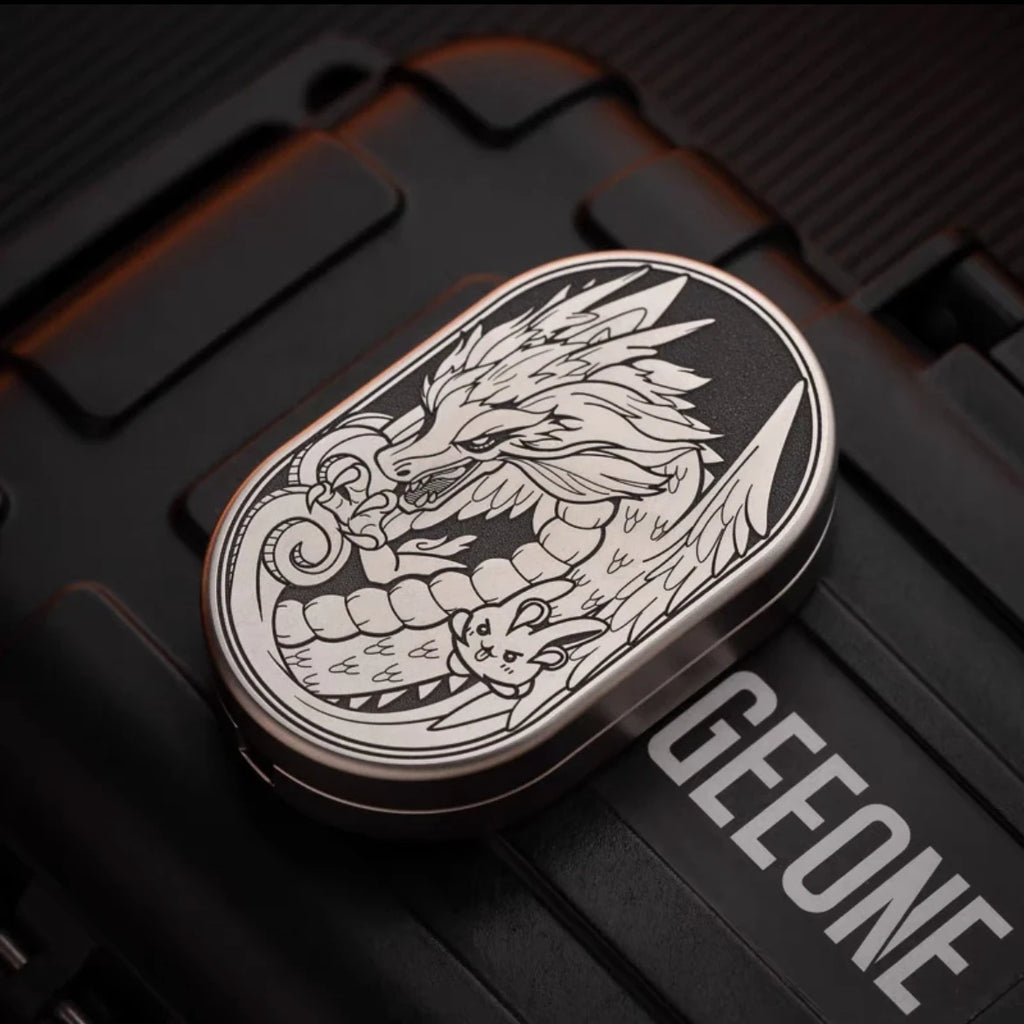 MOT Titanium Alloy Dragon Mechanical Push Fidget Slider - EDC Stress Relief Spinner Toy
