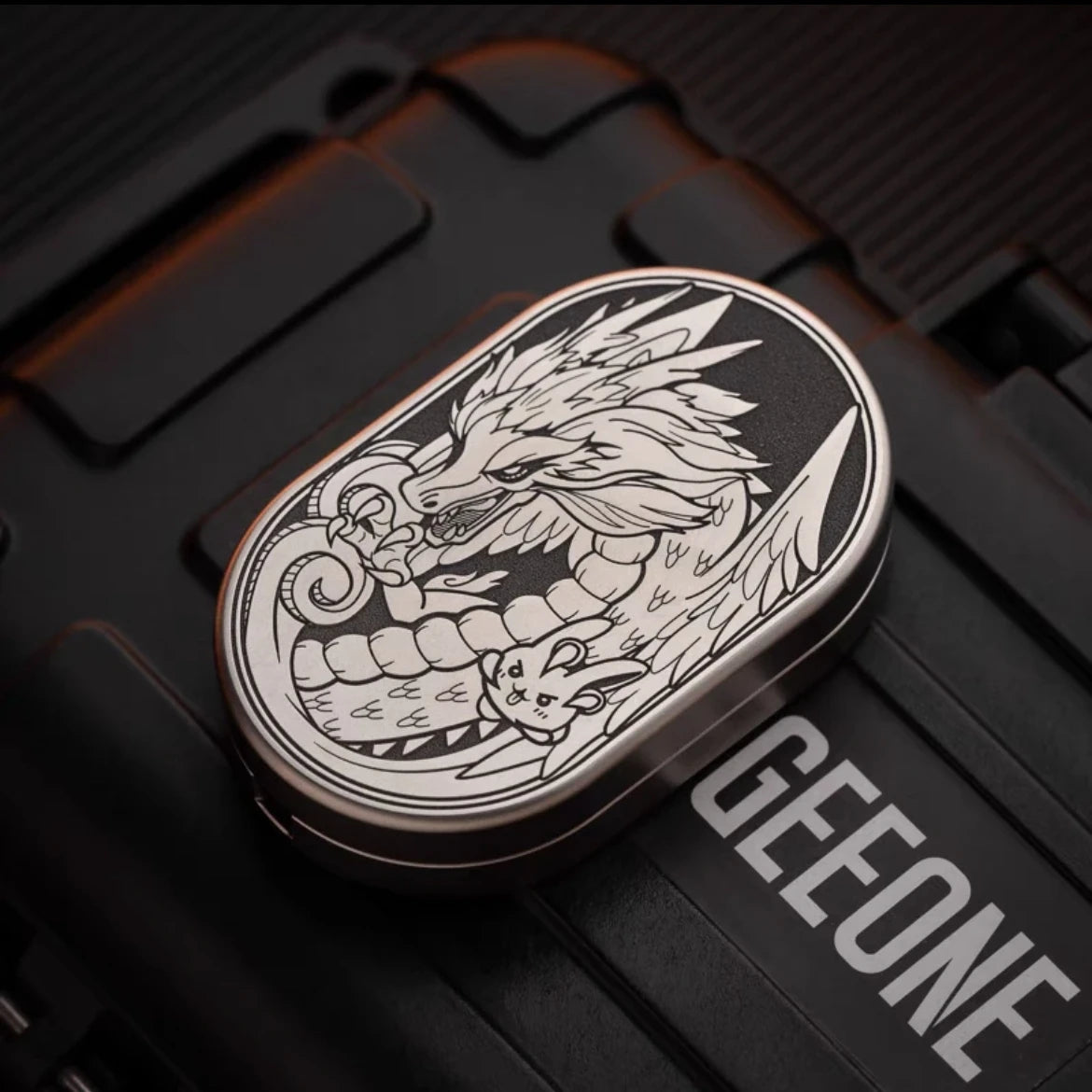 MOT Titanium Alloy Dragon Mechanical Push Fidget Slider - EDC Stress Relief Spinner Toy